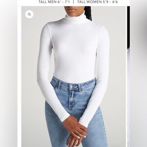 TALL WOMEN'S FITTED LONG SLEEVE RIBBED TURTLENECK TEE IN LILAC